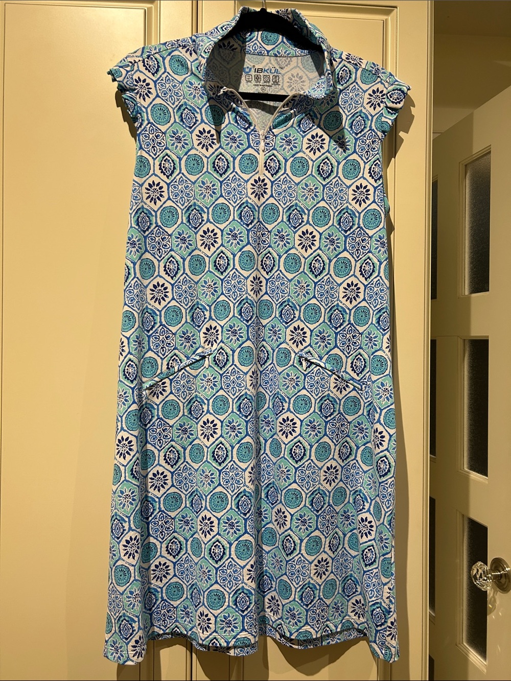 IBKUL Blue & Teal Geometric Dress